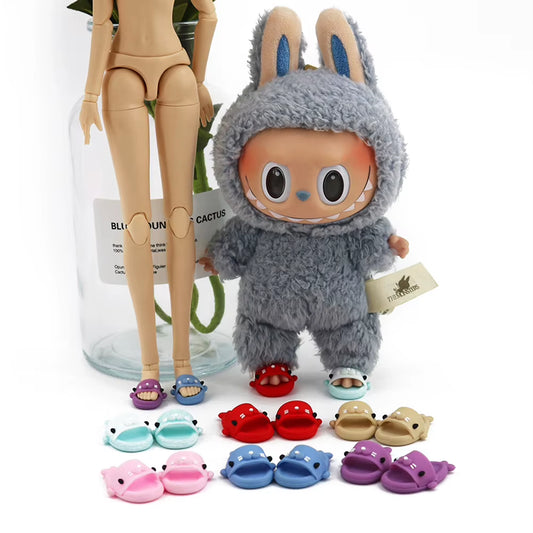 Adorable 17cm Labubu Shark Slippers - Perfect Kpop EXO DIY Gift for Girls!