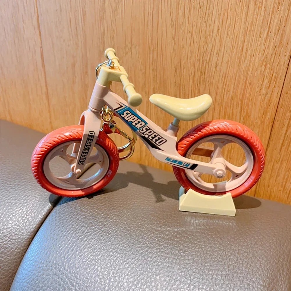 For 17Cm Labubu V1 V2 Doll Trendy Creative Splicing Bicycle Keychain Funny 3D Mountain Bike Model Keyring for Bag Pendant