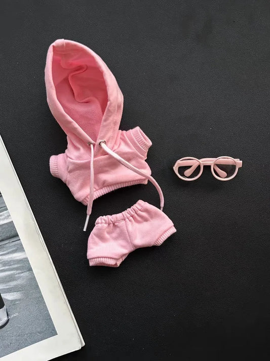 Labubu Casual Sweatsuit Set - Comfy Labubu Clothes for 15/17Cm Dolls Featuring Ribbed Hem Details