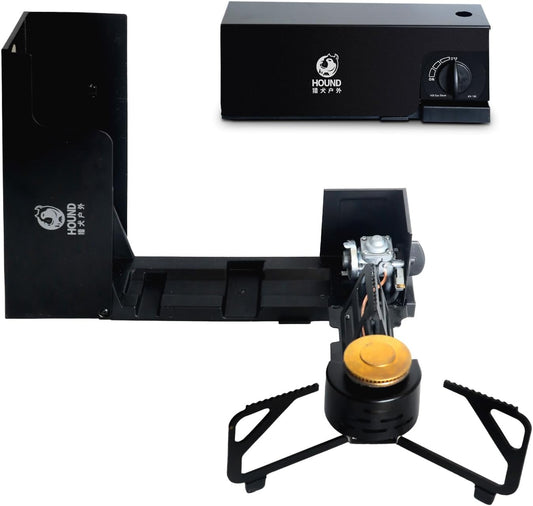 Camping Stove Foldable Portable Grill Stove Include Camp Stove Windscreen Compact Butane Stove for Camping and Outdoor Cooking