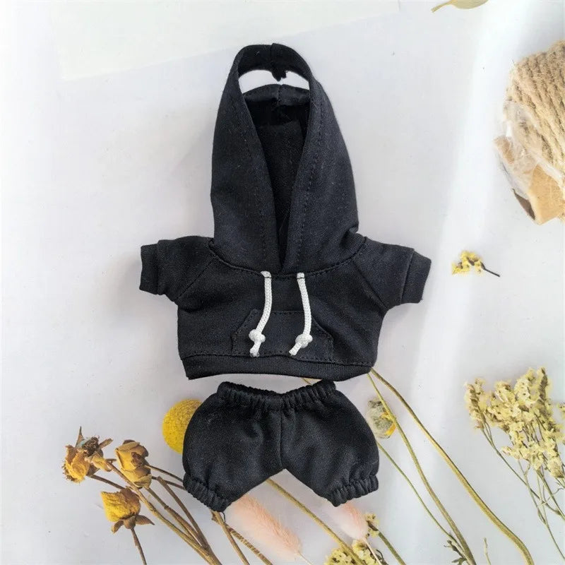 Labubu Casual Sweatsuit Set - Comfy Labubu Clothes for 15/17Cm Dolls Featuring Ribbed Hem Details