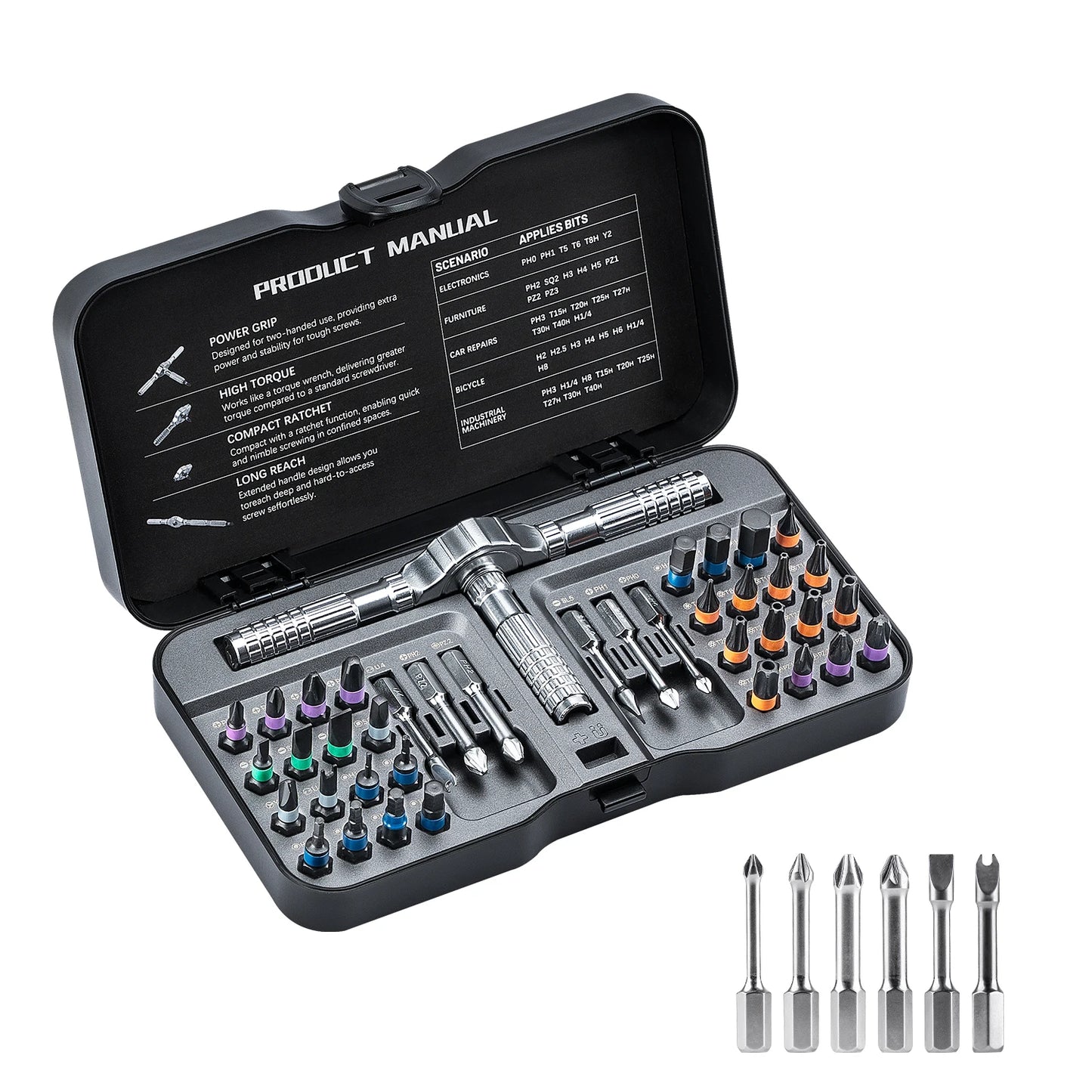 40In1 Multifunction Ratchet Screwdriver Set Multi Magnetic Bits Mini Repair Tool Kit Household Tool for PC & Iphone Etc.