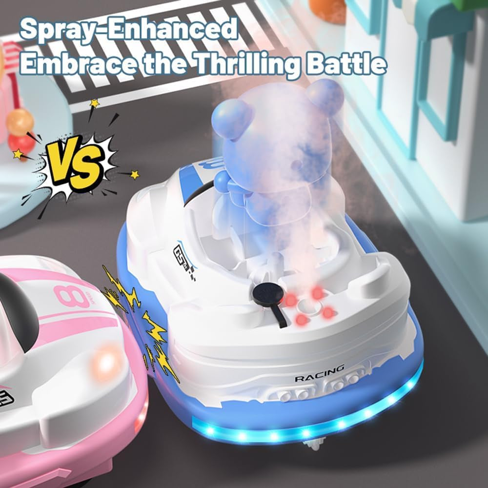 Remote Control Bumper Cars for Teens, RC Battle Ejecting Bumper Car Set, Gesture Sensing RC Stunt Car with Spray, Lights & Music, Birthday Xmas Gifts