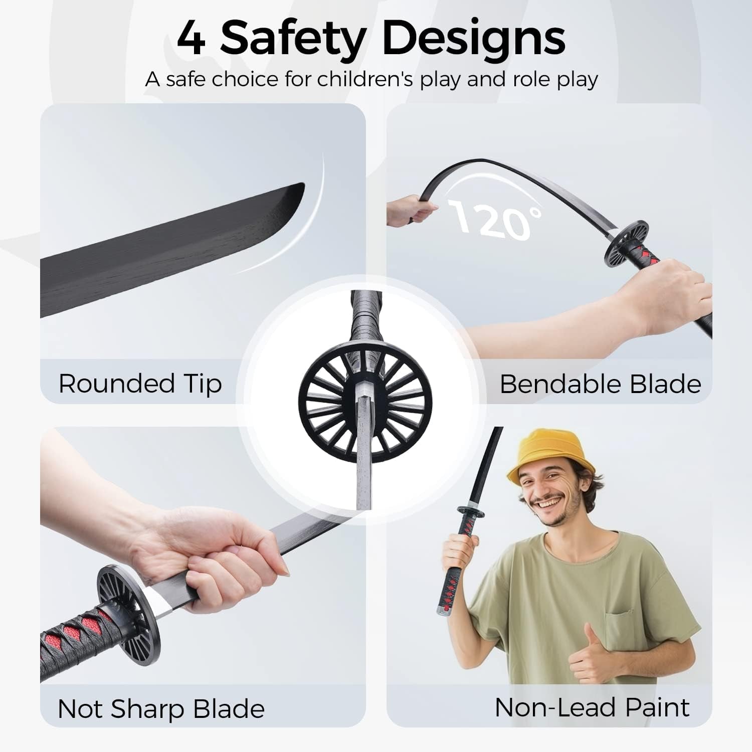 Demon Katana - 41 Inch Anime Replica with Belt and Stand - Durable Sword Perfect for Cosplay - Nichirin Sword with Authentic Design