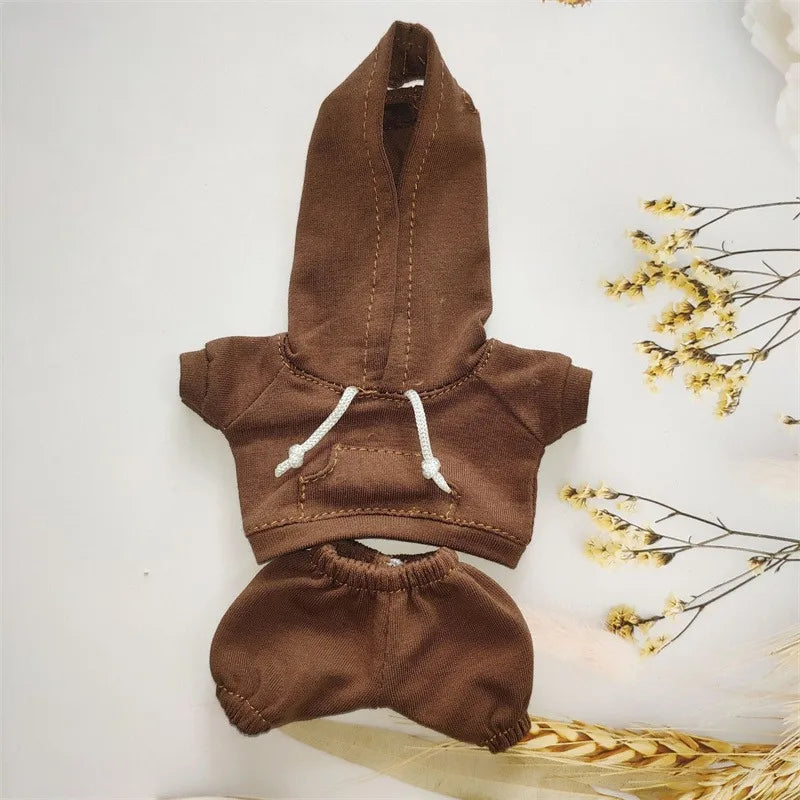 Labubu Casual Sweatsuit Set - Comfy Labubu Clothes for 15/17Cm Dolls Featuring Ribbed Hem Details