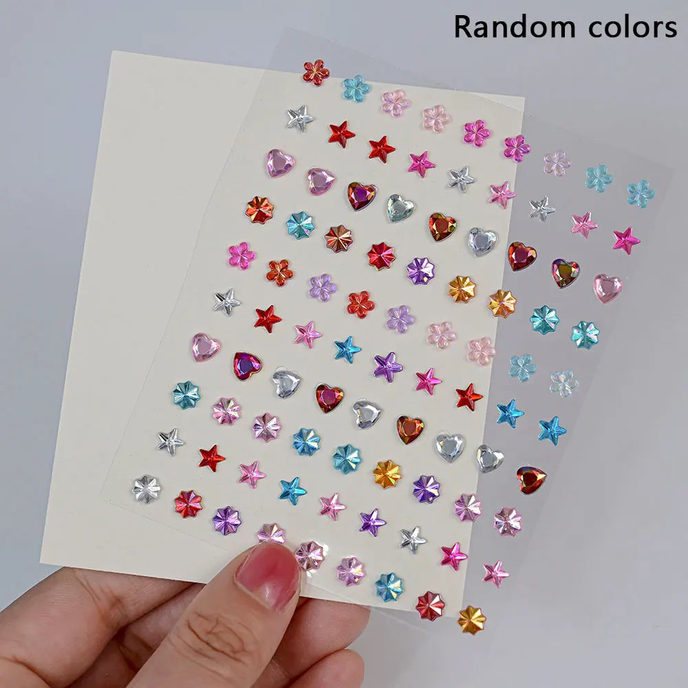 1Pc 5D Face Diamond Water Drops Rhinestone Gem Sticker Crystal Tear Eyeshadow Sticker Nail Body Makeup Stars Sticker DIY Decor
