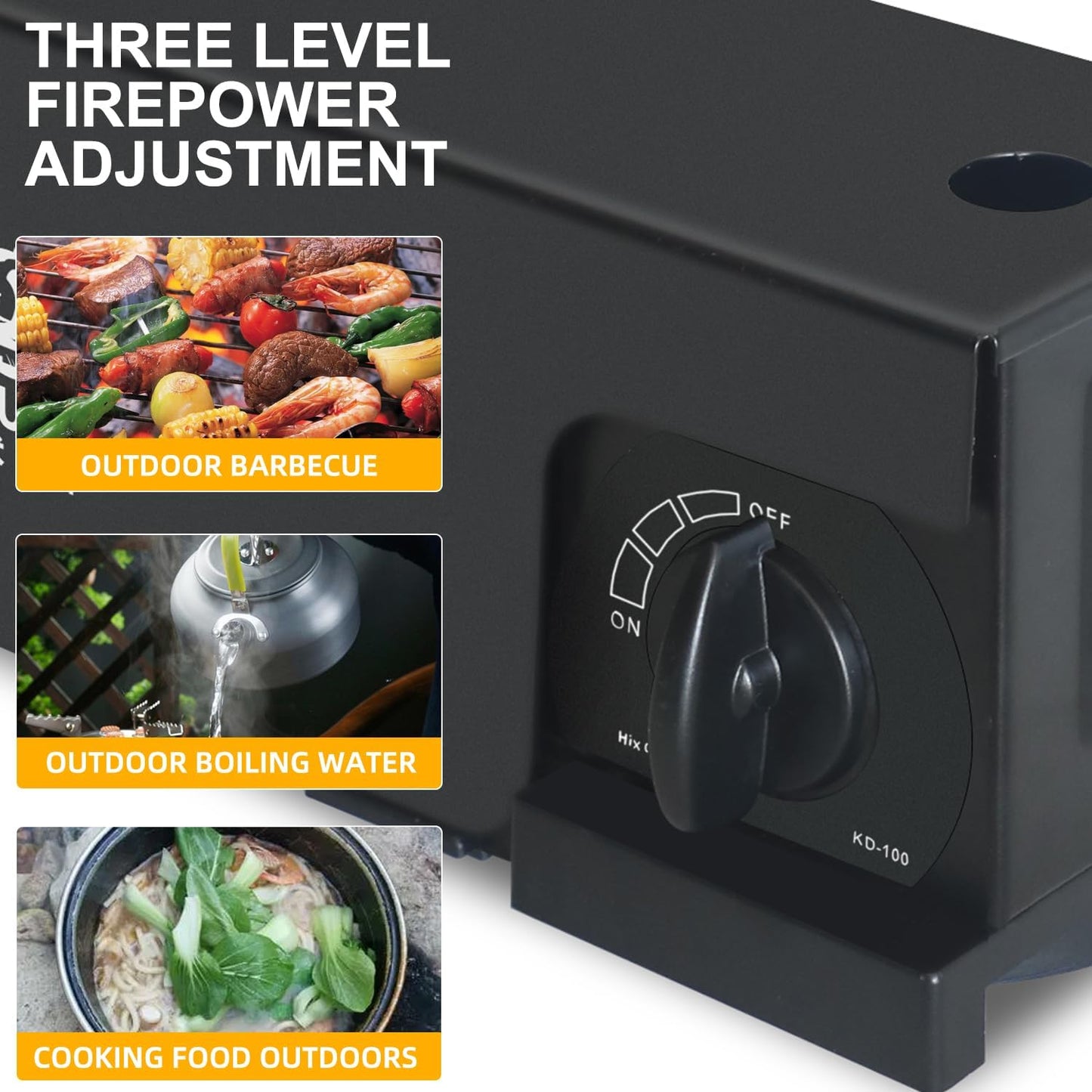 Camping Stove Foldable Portable Grill Stove Include Camp Stove Windscreen Compact Butane Stove for Camping and Outdoor Cooking