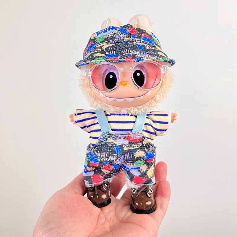 The First Second and Third Generation Labubu Baby Clothes 17Cm Labubu Plush Toy Pendant Clothes Replace Cute Fashionable Suit