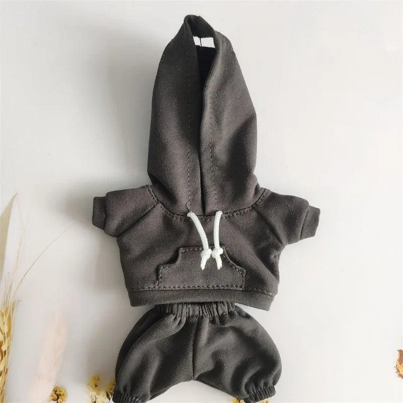 Labubu Casual Sweatsuit Set - Comfy Labubu Clothes for 15/17Cm Dolls Featuring Ribbed Hem Details