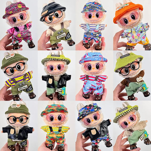 The First Second and Third Generation Labubu Baby Clothes 17Cm Labubu Plush Toy Pendant Clothes Replace Cute Fashionable Suit