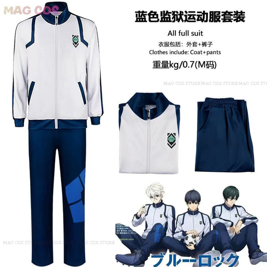 Anime Blue Lock Cosplay Isagi Yoichi Cosplay Suit Blue Pink Suit Yoichi Wig Coat Pants School Uniform Men Hallowen Party Clothes