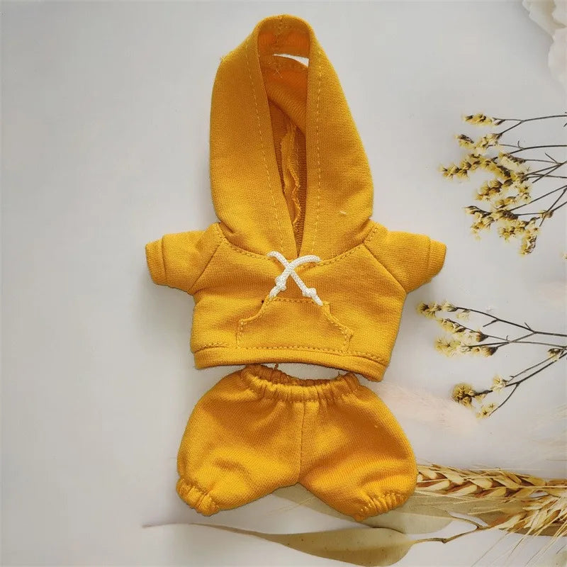 Labubu Casual Sweatsuit Set - Comfy Labubu Clothes for 15/17Cm Dolls Featuring Ribbed Hem Details