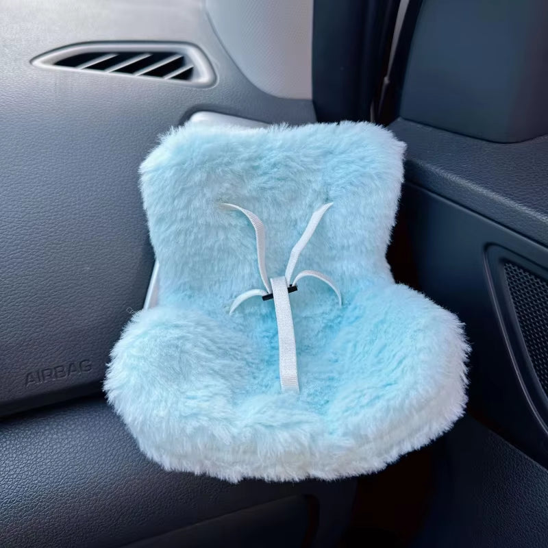 Mini Plush Doll Safety Seat Kawaii Labubu Idol Kpop Doll Plush Seat Car Air Aromatreatment Decoration Car Ornament Gifts