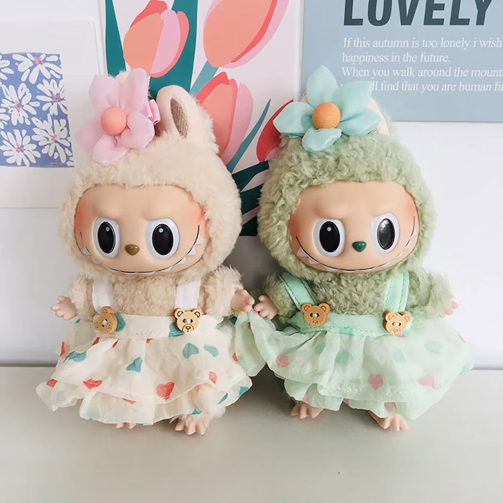 Mini Plush Doll'S Clothes Outfit Accessories for Korea Kpop Exo Labubu V1 V2 Idol Strap Skirt Clothing Gift