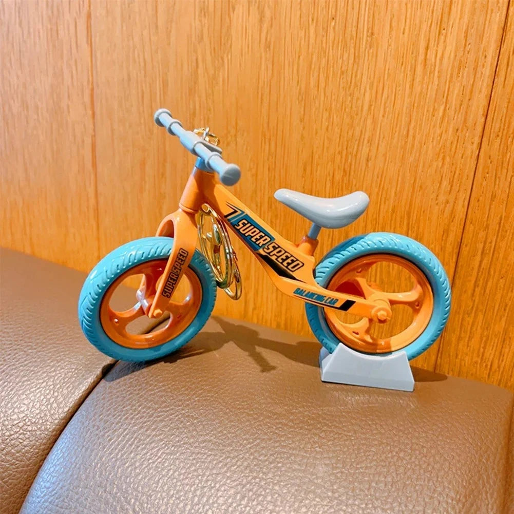 For 17Cm Labubu V1 V2 Doll Trendy Creative Splicing Bicycle Keychain Funny 3D Mountain Bike Model Keyring for Bag Pendant