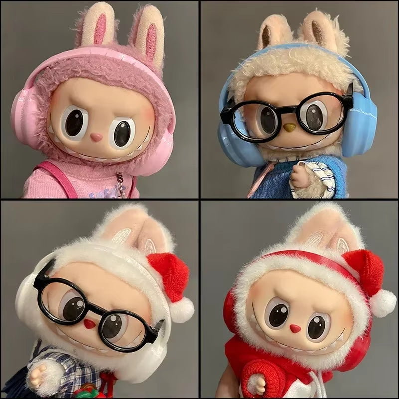 Labubu Accessories：17Cm Labubu Fashion Earphone Accessories 10Cm Cotton Doll Earphones Macaron Color Doll Earphones