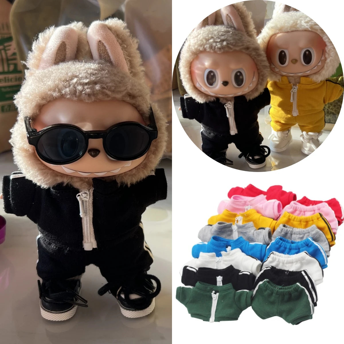 Fashion Sports Clothing for 15/17Cm Labubu Doll Peaked Cap Suit Ropa Labubu Outfit Accessories