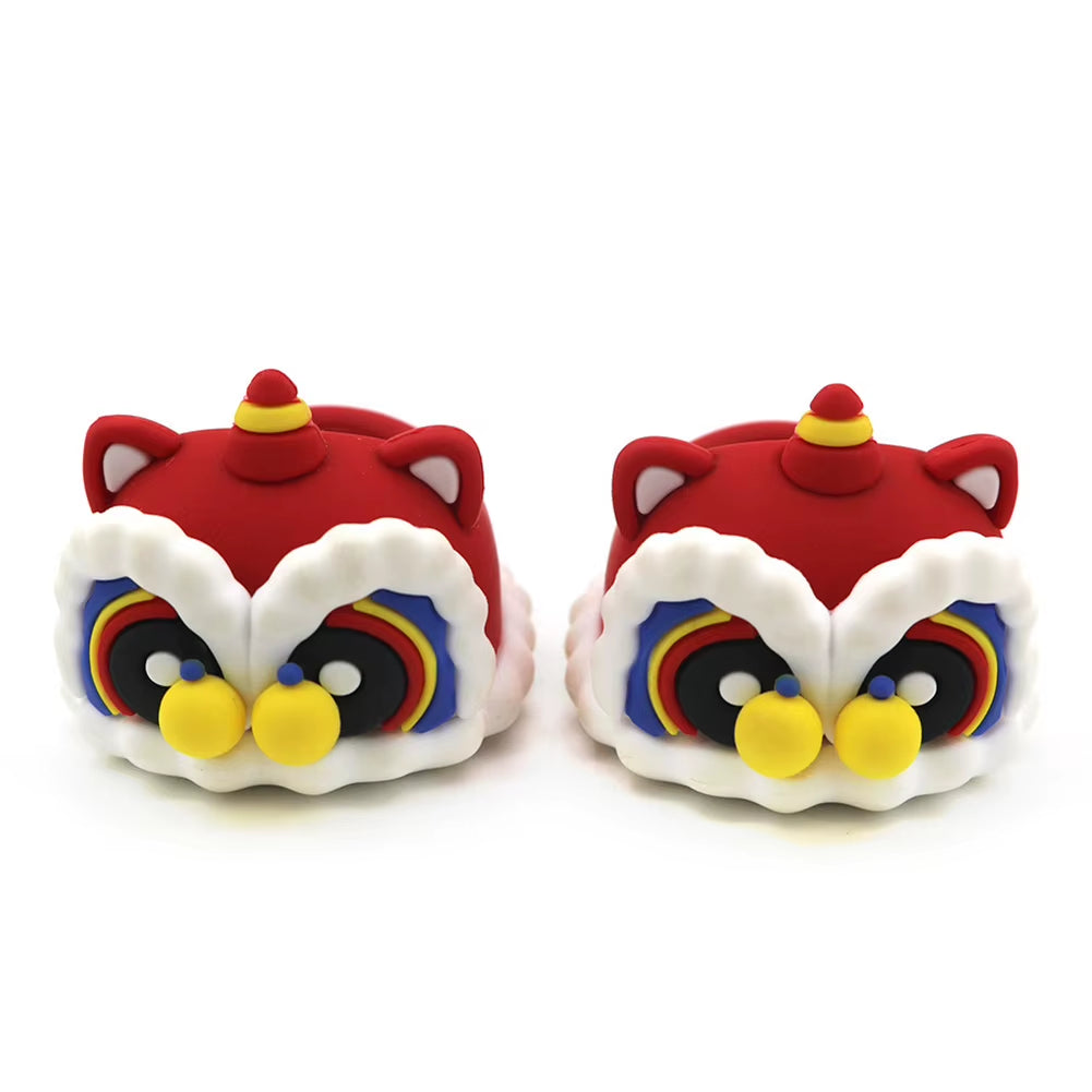 Adorable 17Cm Mini Labubu Macaron Vinyl Doll Slippers - Shark & Lion Dance Style Accessories