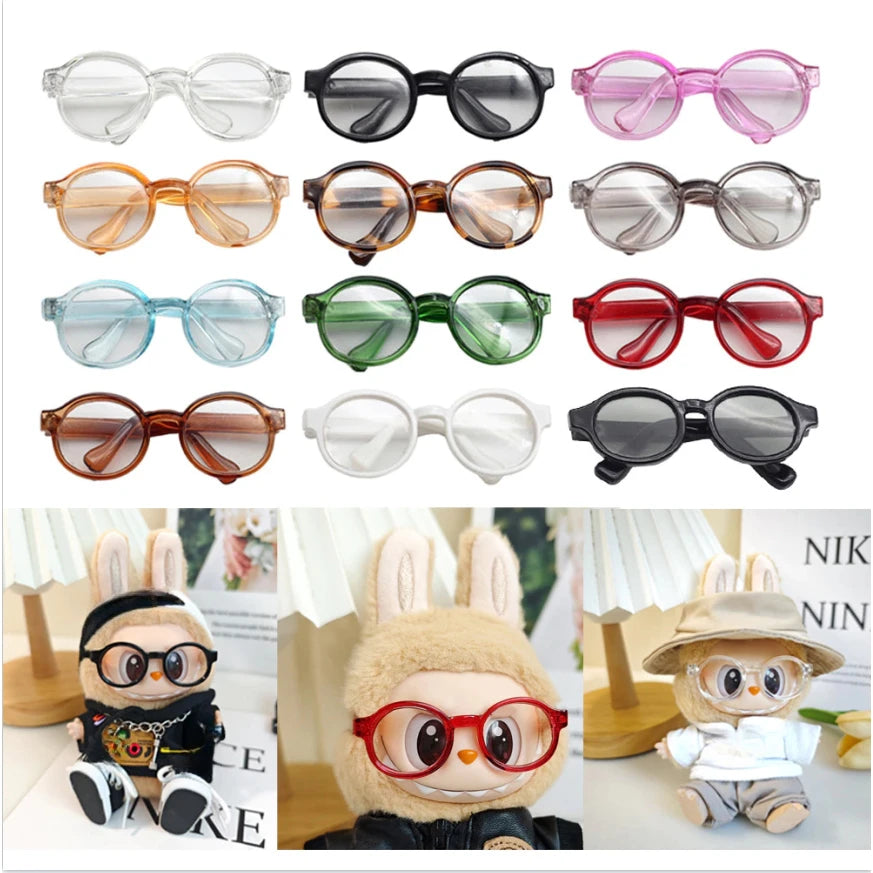 For 15-17Cm Labubu Doll Shoes Glasses Camera Labubu and 10Cm Cotton Doll Water Glasses Outfit Accessories