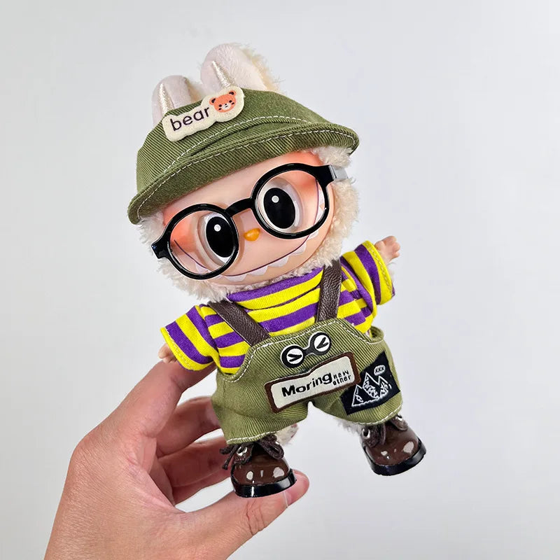 The First Second and Third Generation Labubu Baby Clothes 17Cm Labubu Plush Toy Pendant Clothes Replace Cute Fashionable Suit
