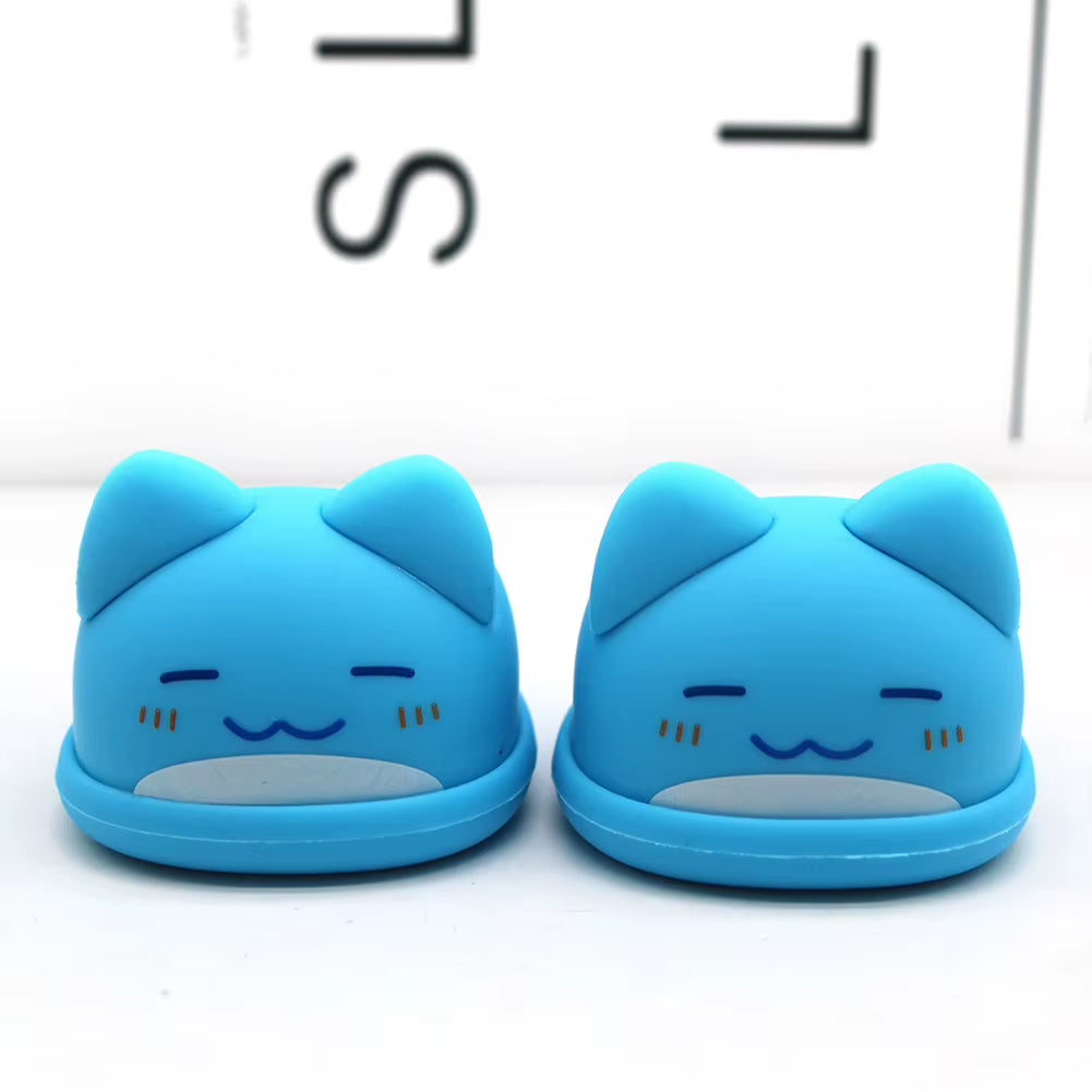 Adorable 17Cm Mini Labubu Macaron Vinyl Doll Slippers - Shark & Lion Dance Style Accessories
