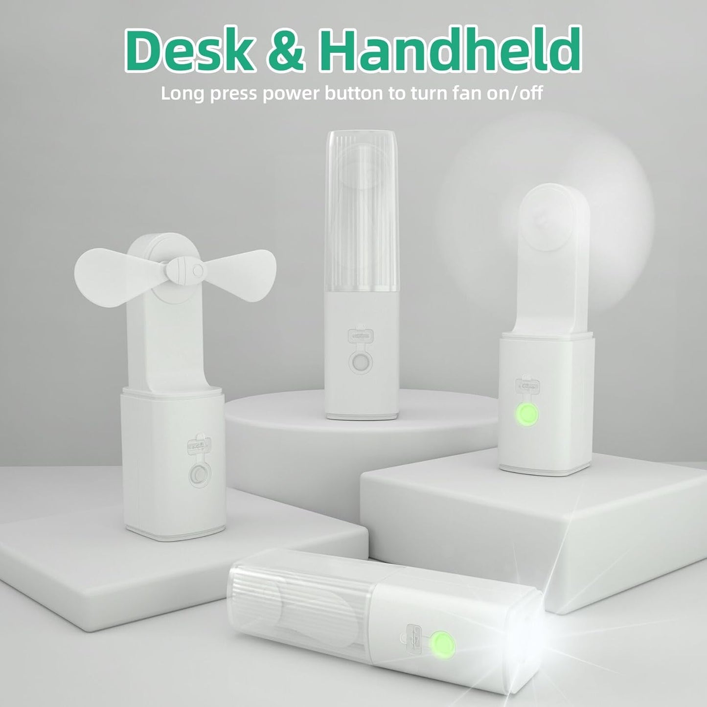 2-Pack Rechargeable Fan with Flashlight, 2In1 Mini Handheld Fans with Light, Pocket USB-C Rechargeable Hand Fans, Portable Fans Cooling and Lighting Solution for Summer Travel Camping Outdoor