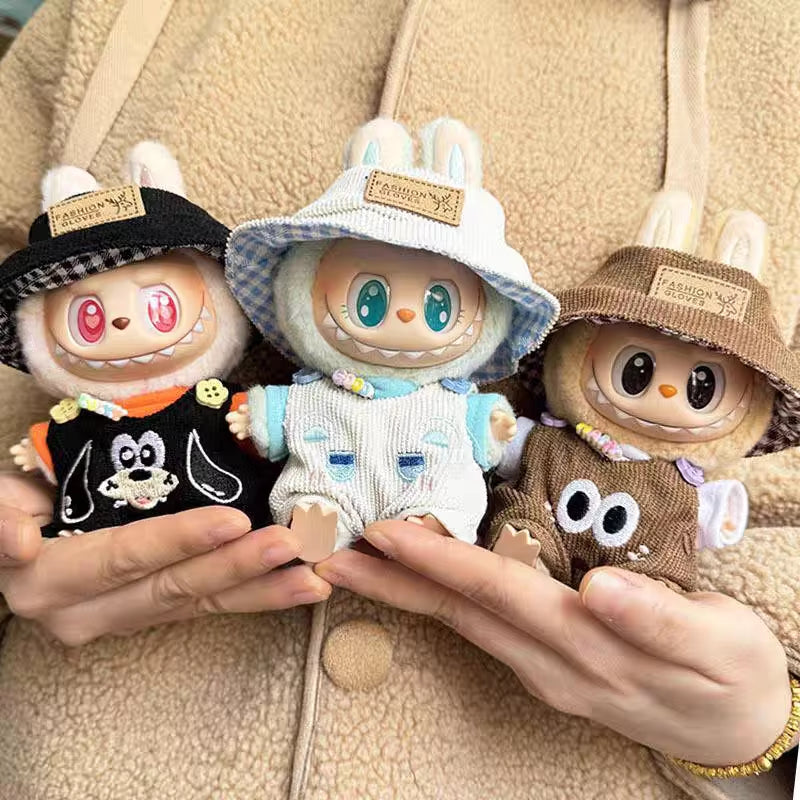Adorable Labubu V2 Plush Doll Pendant Set - Cool & Cute Three-Piece Outfit Accessories
