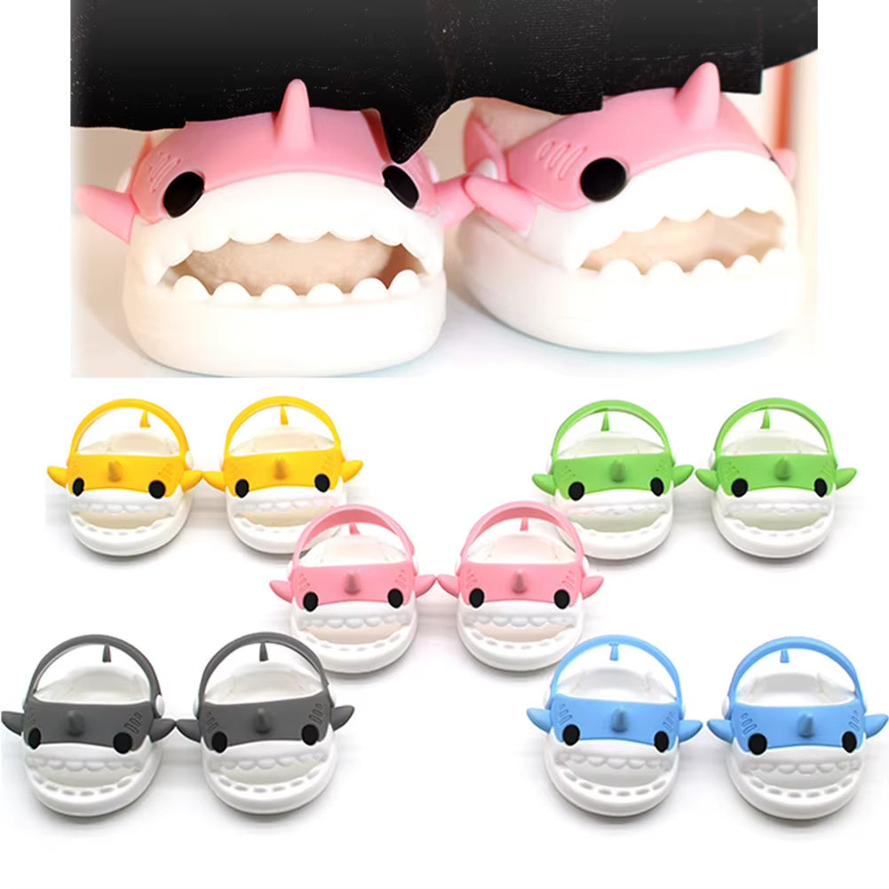 Adorable 17Cm Mini Labubu Macaron Vinyl Doll Slippers - Shark & Lion Dance Style Accessories