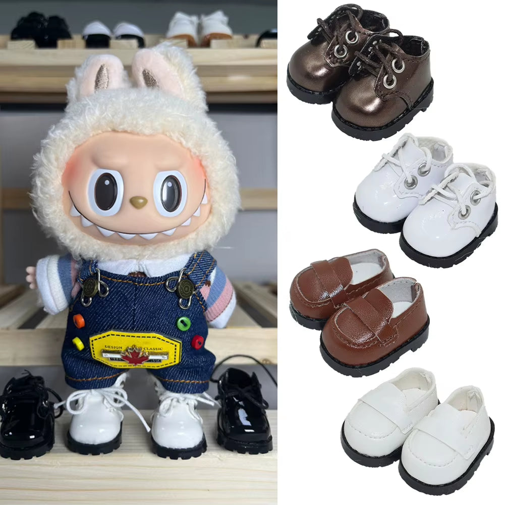 For Labubu Dolls Sports Shoes 4X1.8Cm Multiple Styles DIY for Labubu Doll Leather Cloth Shoes Replacement Dolls Accessories