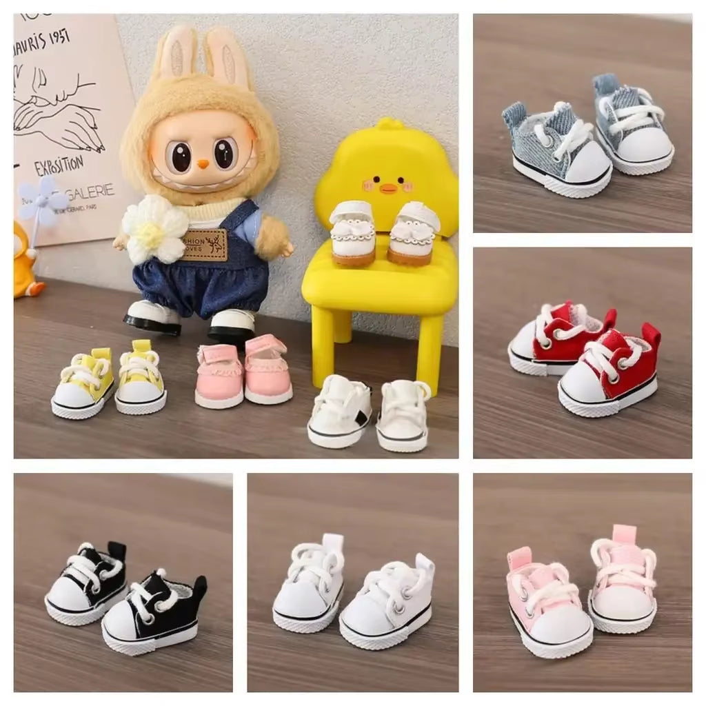 (Only Shoes)For LABUBU 17Cm Cotton Dolls Shoes Toys Casual Sports Shoes Dolls Accessories for Labubu Outfits