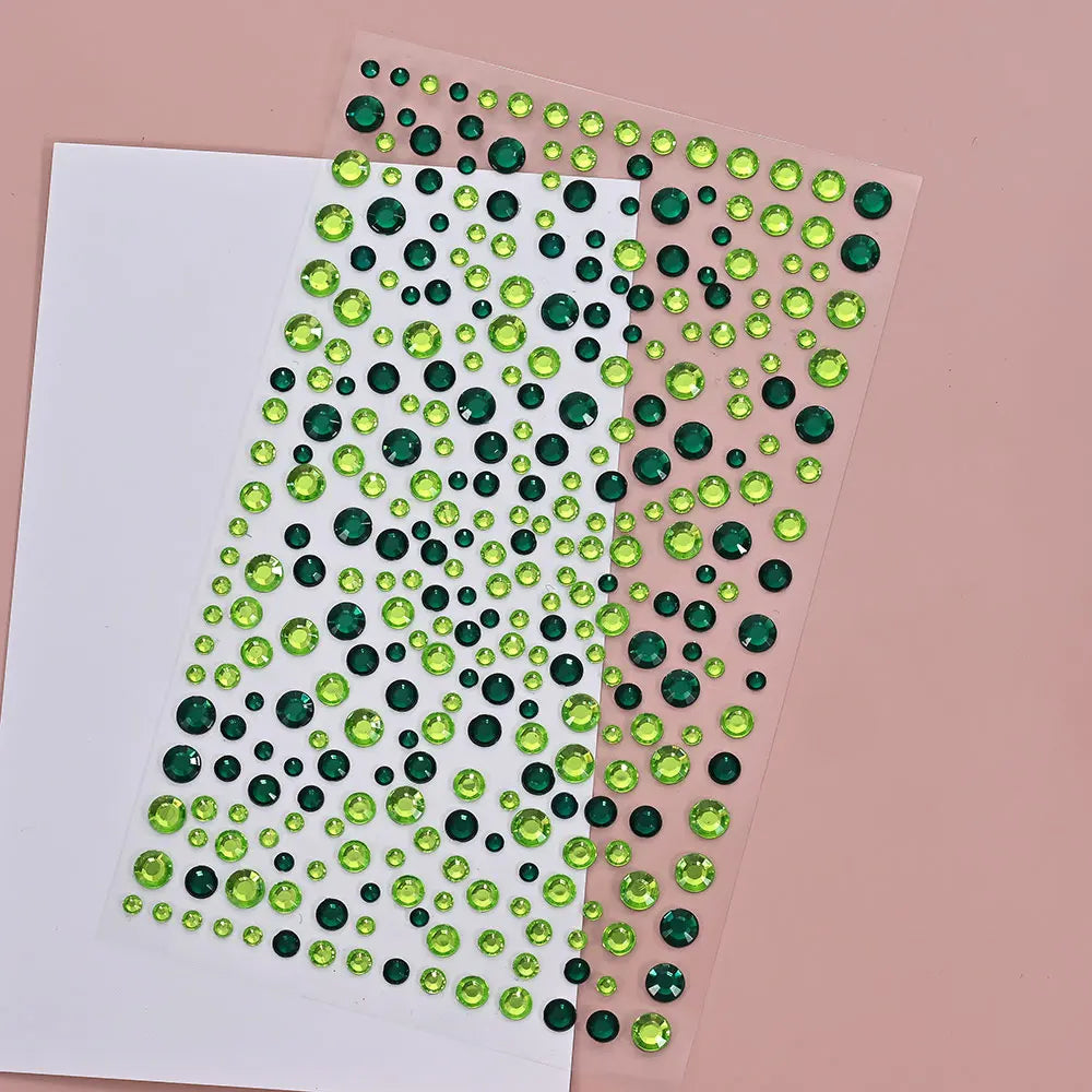 1Sheet 900Pcs Rainbow Face Glittle Gem Stickers Stick-On Facial Tattoo Eye Rhinestone Jewels 3/4/5Mm Mix Wedding Party Make Up