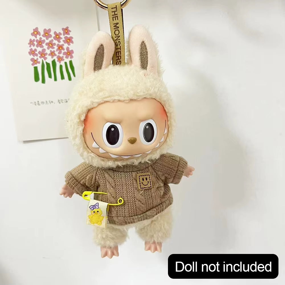 Adorable Strawberry Love Winter Sweater for 17cm Labubu Dolls - Perfect Gift for Kids!