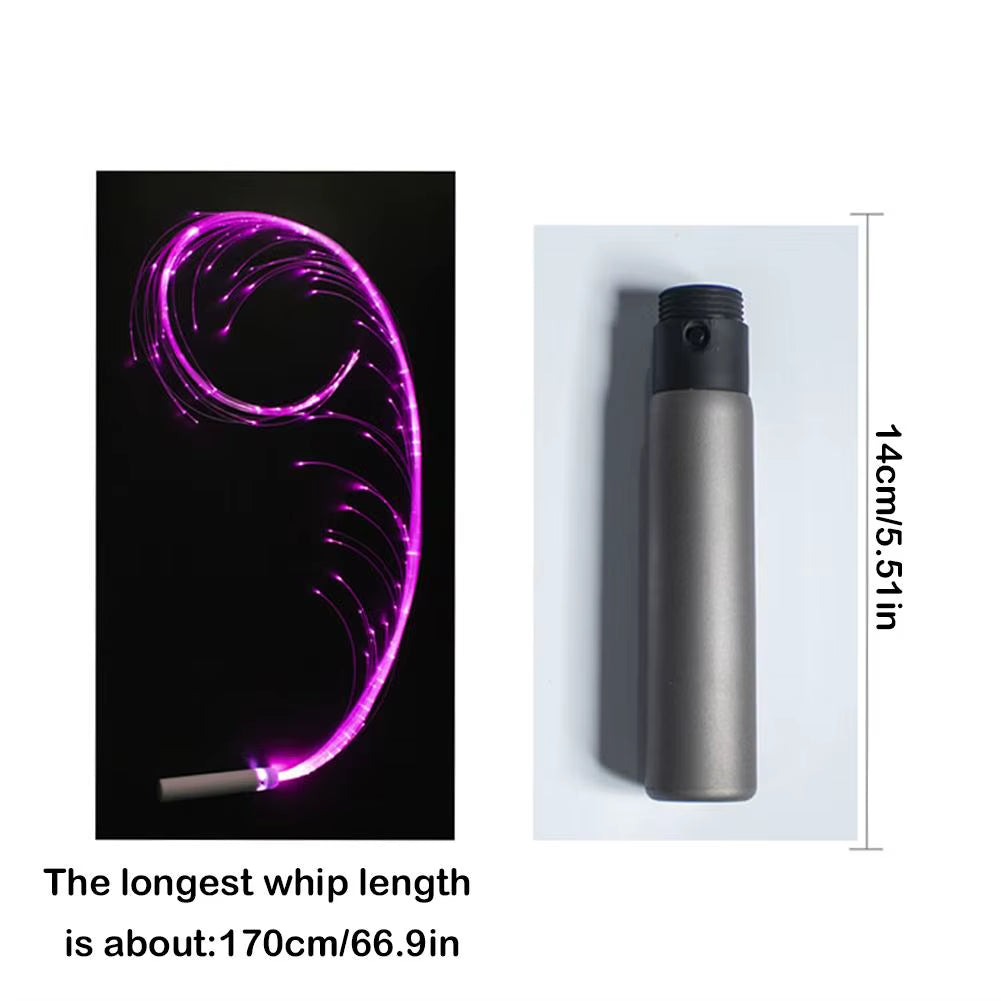 Disco Dance Whip Party Led Fiber Optic Dancing Whips Rechargeable Glowing Whip Sparkle Flow Toy Light up 360° Swivel Rave EDM