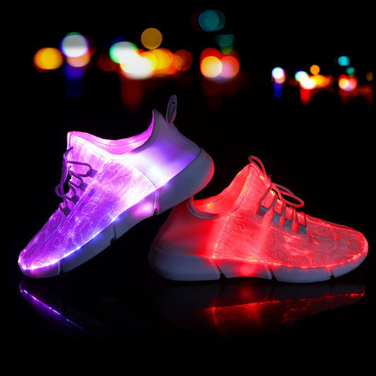 Light up Shoes,Fiber Optic LED Shoes for Women Men USB Charging Dancing LED Sneakers Flashing Shoes Glowing Luminous Trainers for Festivals,Christmas,Halloween and Parties White