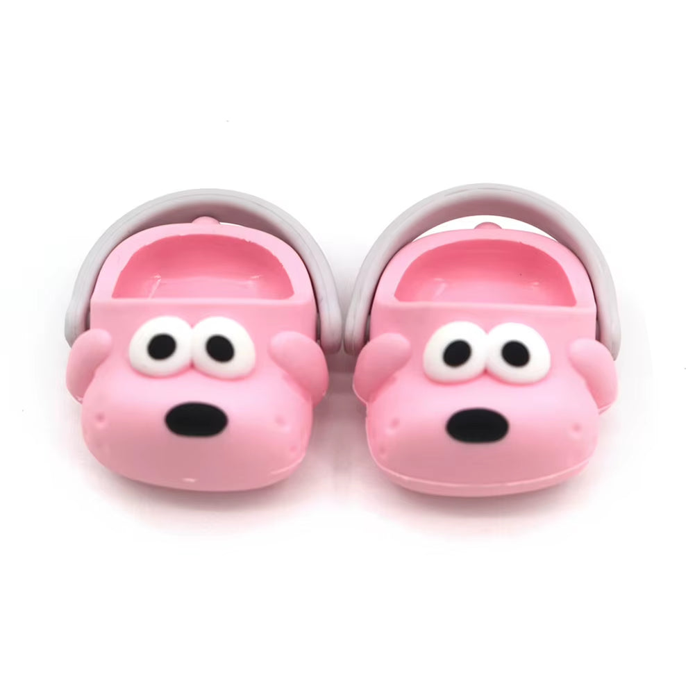 Adorable 17Cm Mini Labubu Macaron Vinyl Doll Slippers - Shark & Lion Dance Style Accessories