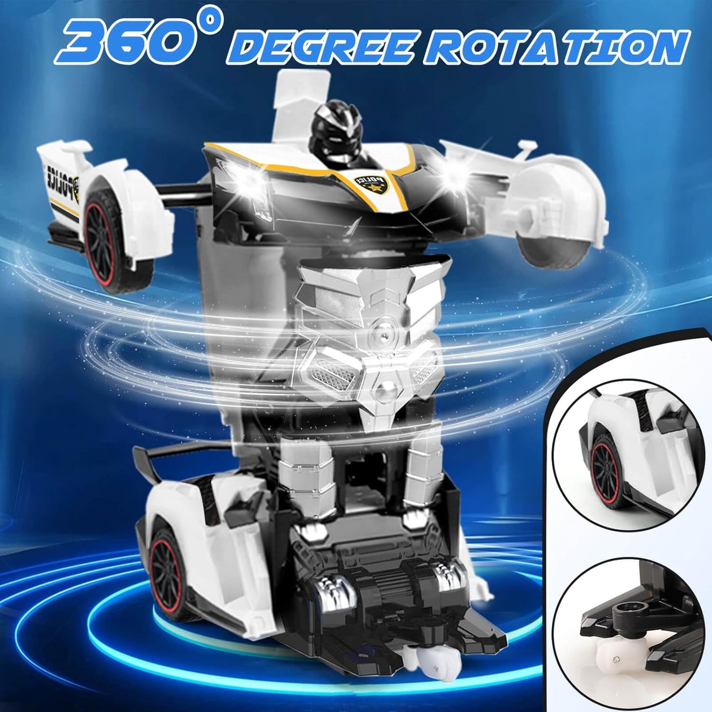 Remote Control Car Toy for Kids 4 5 6 7 8, Transform Police RC Cars Toy, Robot Car, Birthday Gift for Kids Toys Age 4 5 6 Years Old Boys and Girls