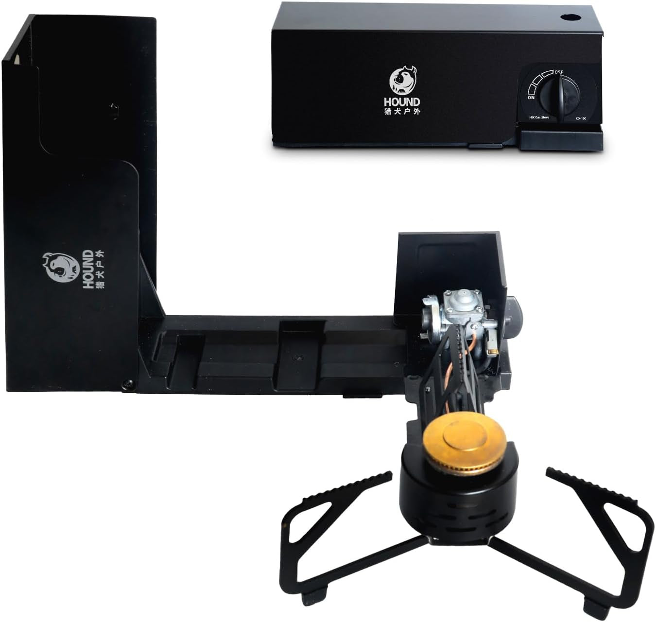 Camping Stove Foldable Portable Grill Stove Include Camp Stove Windscreen Compact Butane Stove for Camping and Outdoor Cooking