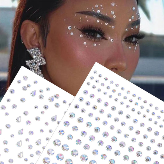 1Pc 5D Face Diamond Water Drops Rhinestone Gem Sticker Crystal Tear Eyeshadow Sticker Nail Body Makeup Stars Sticker DIY Decor