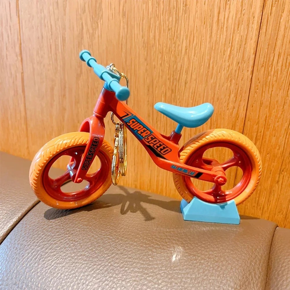 For 17Cm Labubu V1 V2 Doll Trendy Creative Splicing Bicycle Keychain Funny 3D Mountain Bike Model Keyring for Bag Pendant