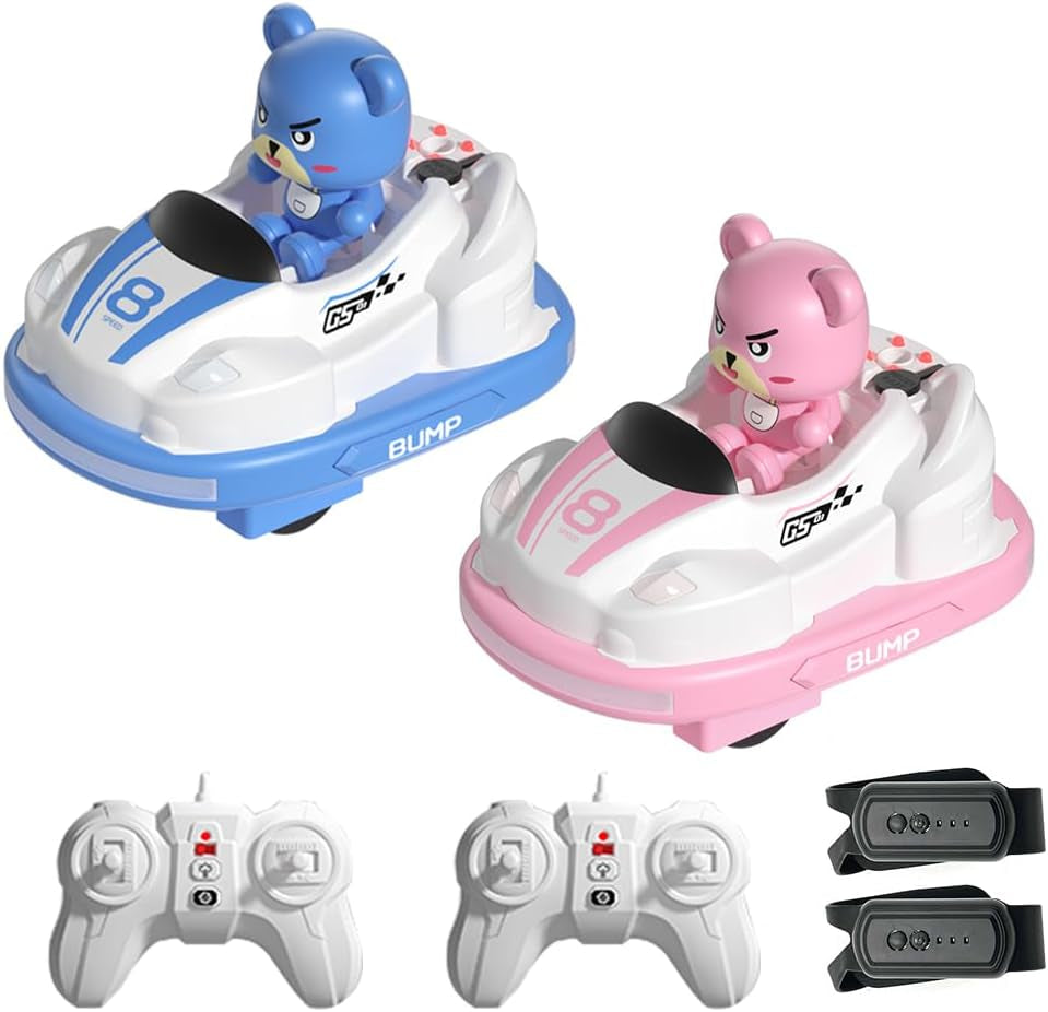 Remote Control Bumper Cars for Teens, RC Battle Ejecting Bumper Car Set, Gesture Sensing RC Stunt Car with Spray, Lights & Music, Birthday Xmas Gifts