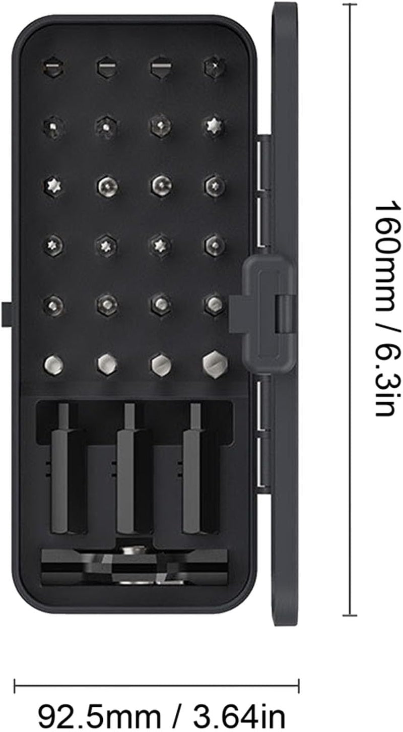 24 in 1 Magnetic Ratchet Screwdriver Bit Set, Multi Bit Tool Kit with Cr Mo Alloy Bits Magnetic Drive 58 Tooth Ratchet Handle for Electronics Furniture Repair More