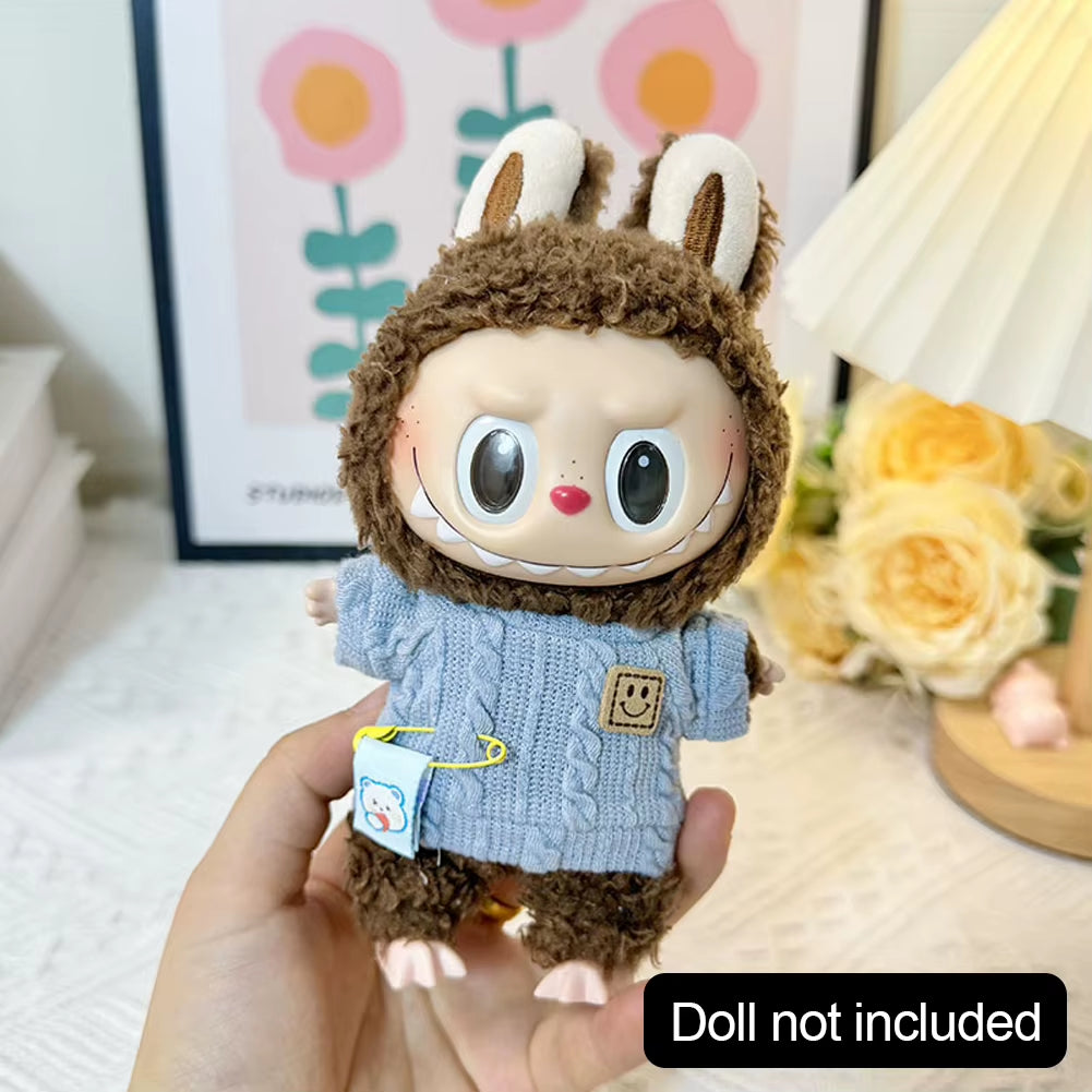 Adorable Strawberry Love Winter Sweater for 17cm Labubu Dolls - Perfect Gift for Kids!