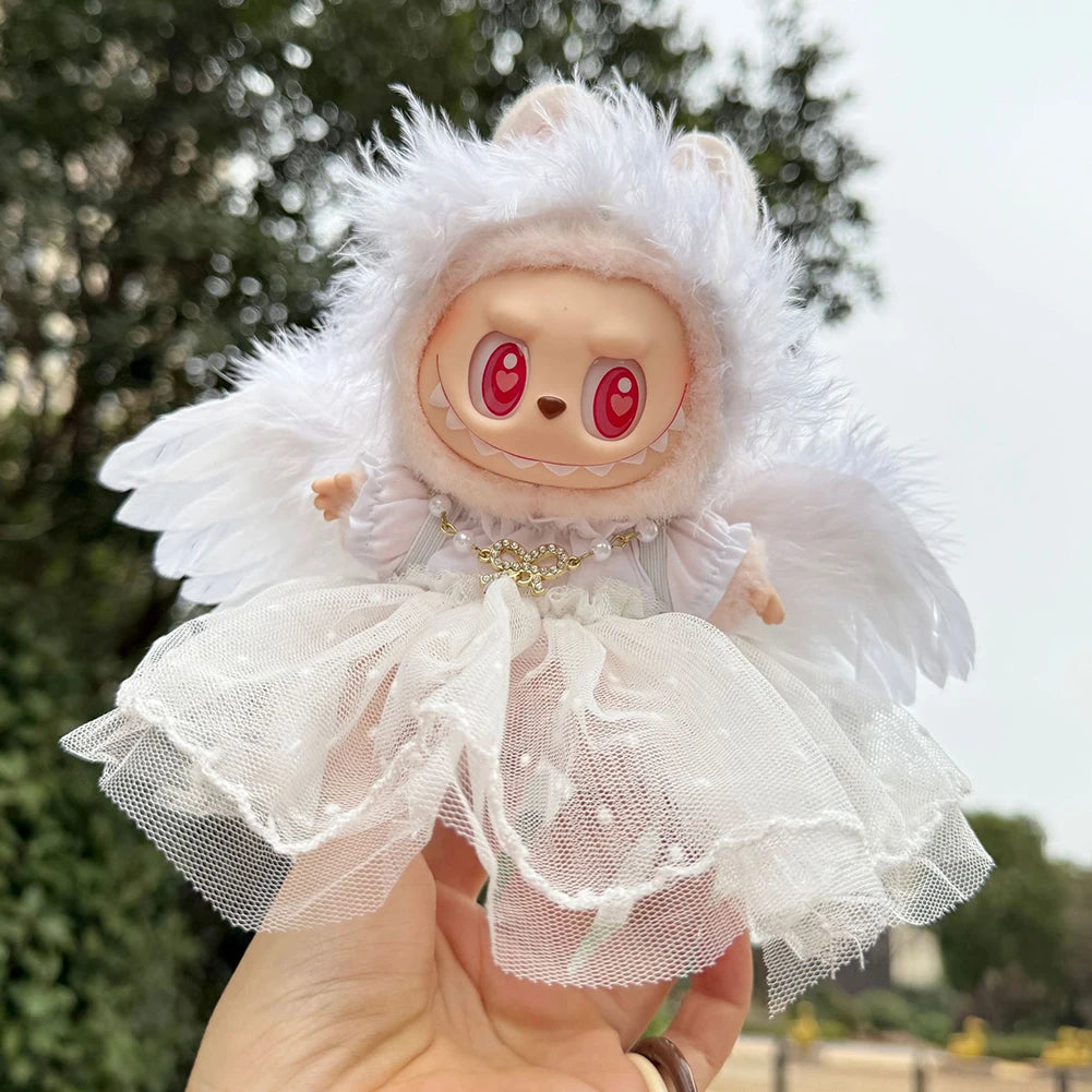 Devil Angel Suspender Gauze Skirt for 3.0 Labubu V1 V2 V3 Outfit for Ropa Labubu Doll Accessories