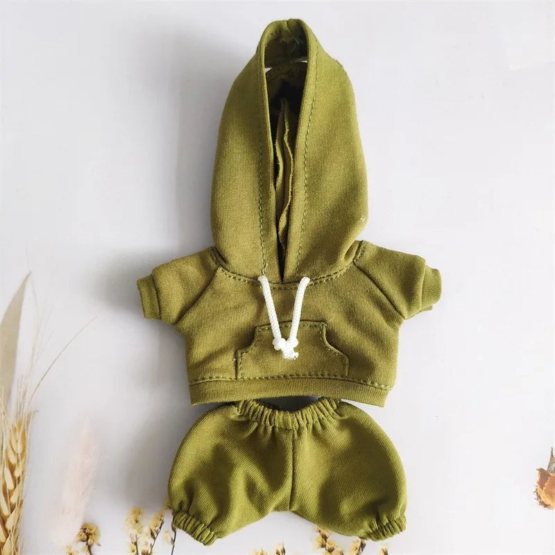Labubu Casual Sweatsuit Set - Comfy Labubu Clothes for 15/17Cm Dolls Featuring Ribbed Hem Details