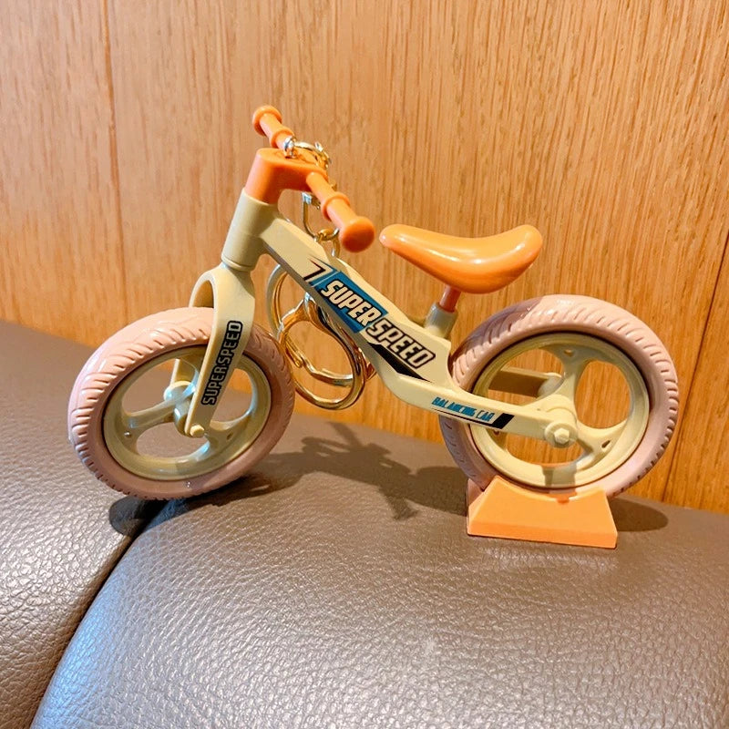 For 17Cm Labubu V1 V2 Doll Trendy Creative Splicing Bicycle Keychain Funny 3D Mountain Bike Model Keyring for Bag Pendant