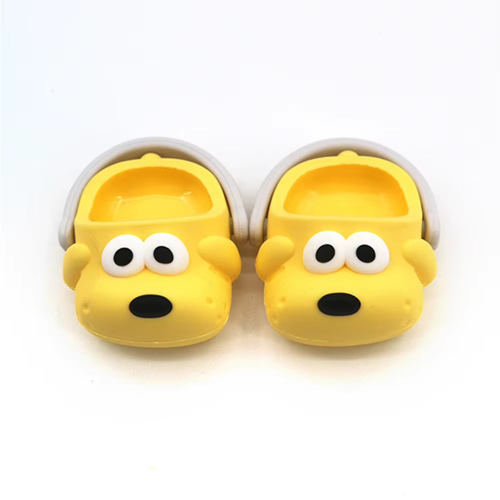 Adorable 17Cm Mini Labubu Macaron Vinyl Doll Slippers - Shark & Lion Dance Style Accessories