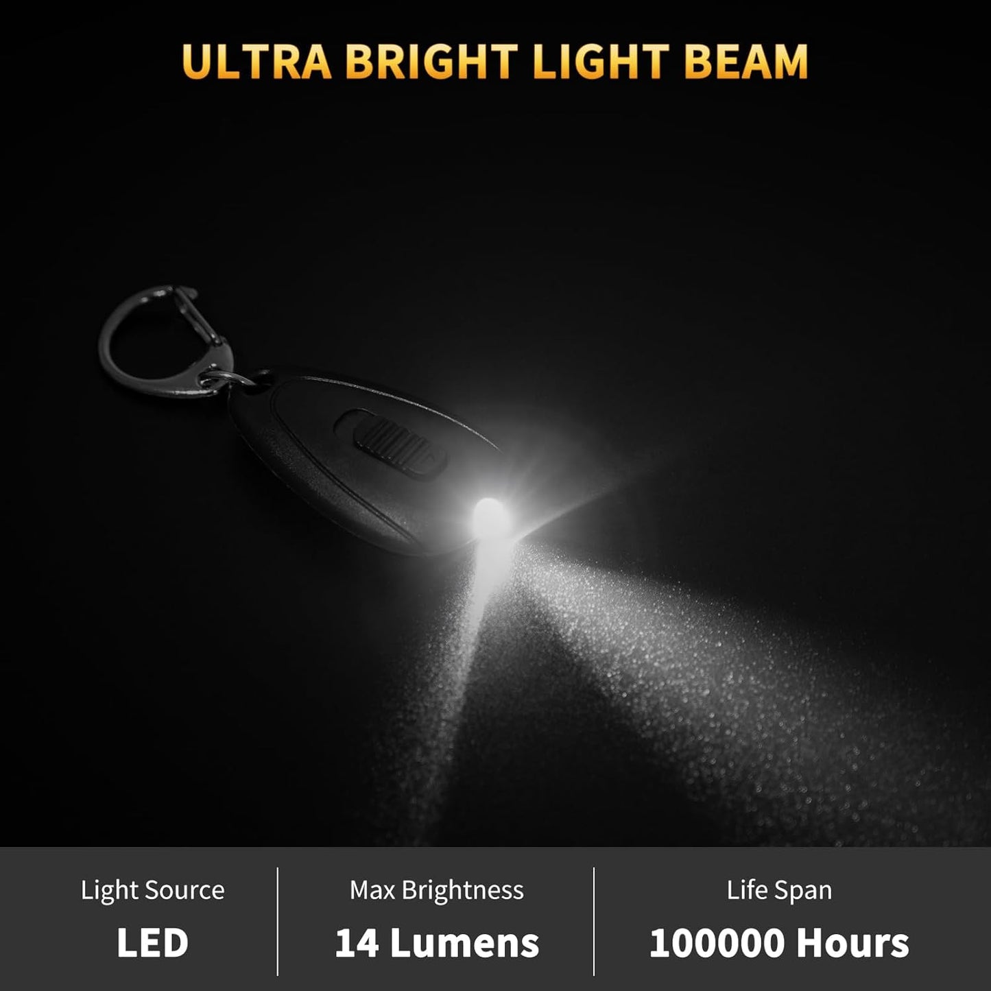 Keychain Flashlight, Portable Mini Keychain Light Pack of 5, 14 Lumens Bright LED Key Ring Light for Ourdoor Camping Emergency Hiking