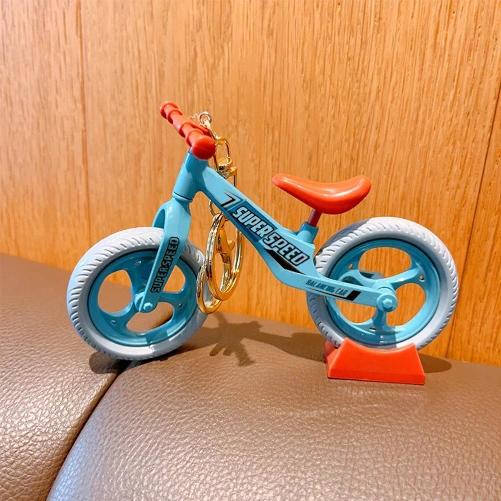 For 17Cm Labubu V1 V2 Doll Trendy Creative Splicing Bicycle Keychain Funny 3D Mountain Bike Model Keyring for Bag Pendant