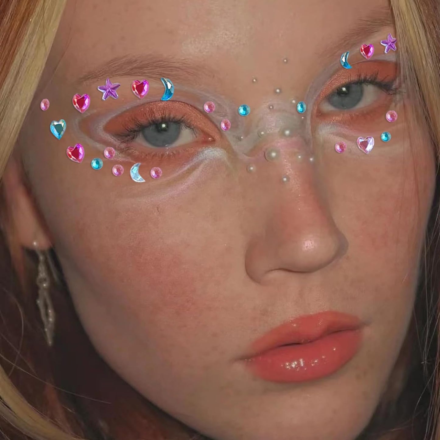 Self Adhesive Face Gems Stickers, Hair Gems Face Jewels Eye Jewels Rhinestones Festival Essentials Rave Accessories Rhinestone Stickers, Eye, Makeup for Kids,Women