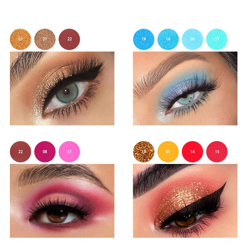 24 Colors Neon Glitter Eyeshadow Palette UV Luminous Matte and Glitter Makeup Pallet Shimmer Eye Makeup Waterproof and Sweat Resistant Eye Shadow (24 Colors)